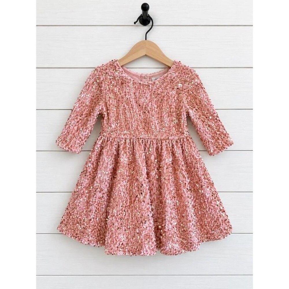 4T Milk & Rose Pink Sequin Sparkle Party Dress